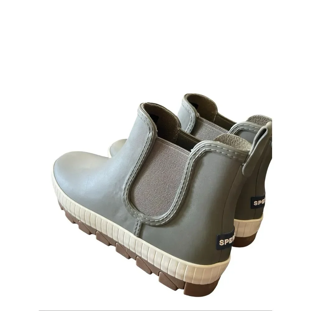Sperry Womens Green Slip On Waterproof Torrent Chelsea Rain Boots Size 8.5